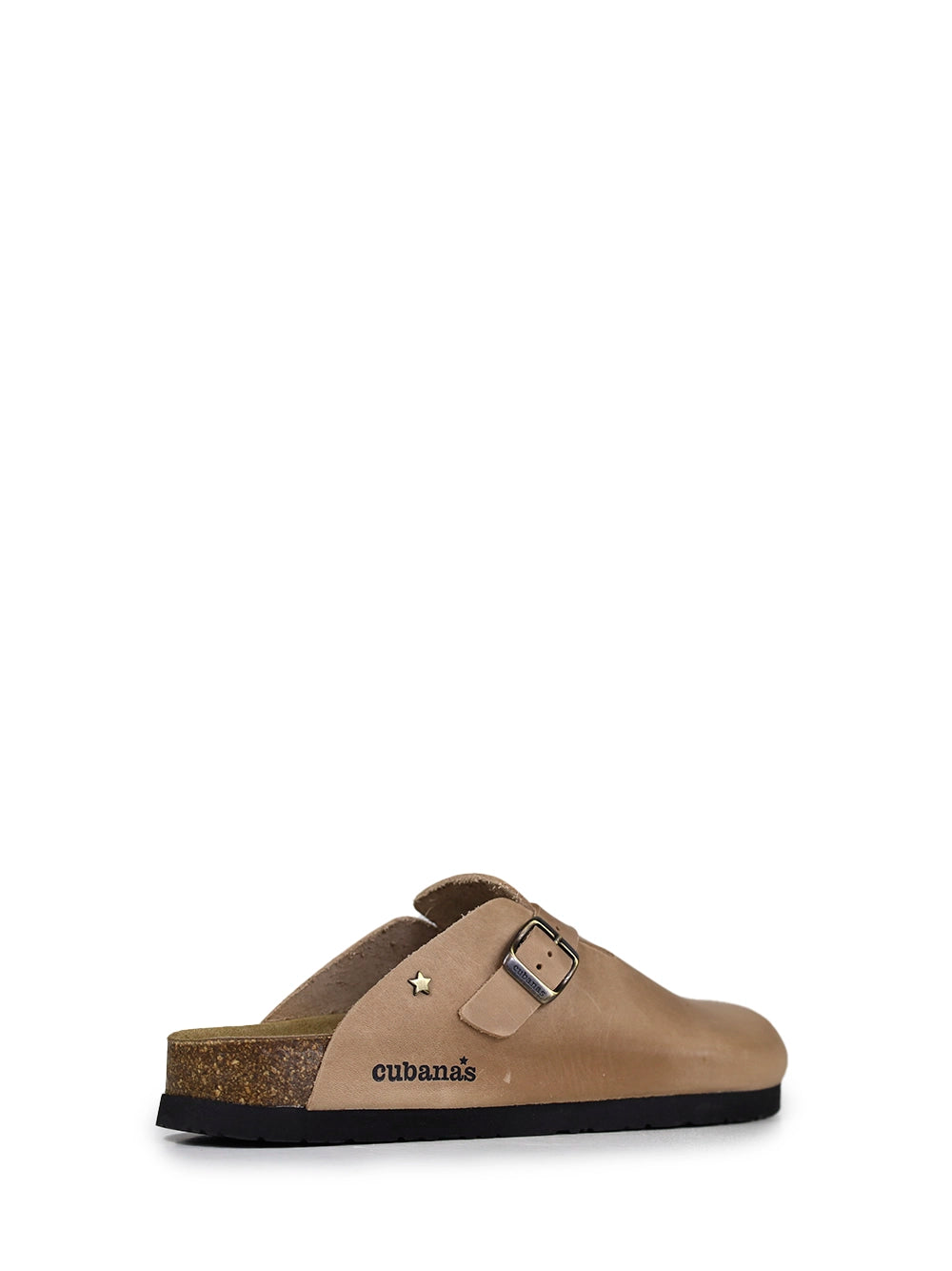Men's Closed Leather Sandals in Beige