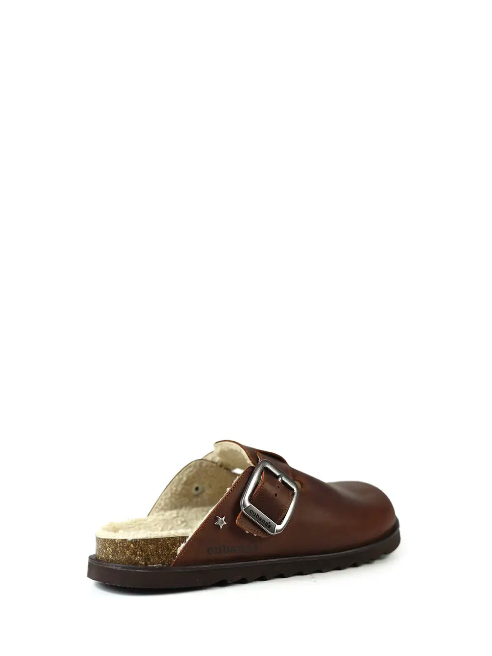 Men's Brown Leather and Natural Fur Sandals