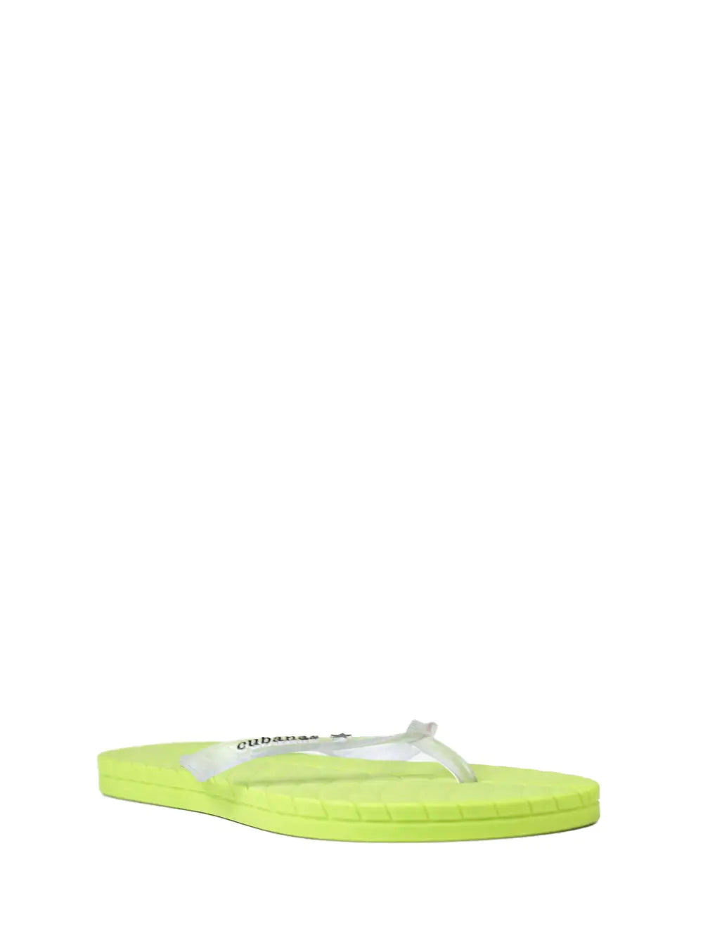 Chinelo Verde com Tira Transparente