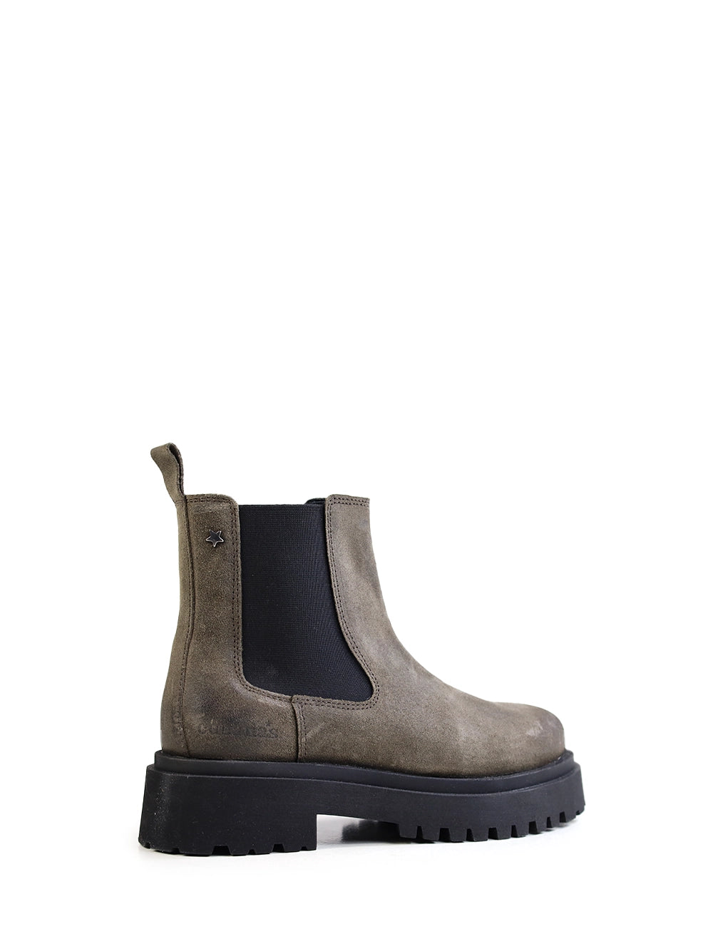Grey Suede Boot with Lug Sole