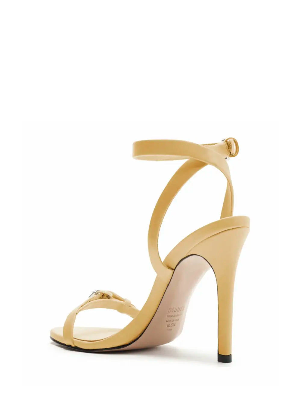 Sandália Schutz em Pele Beige e Tira com Fecho