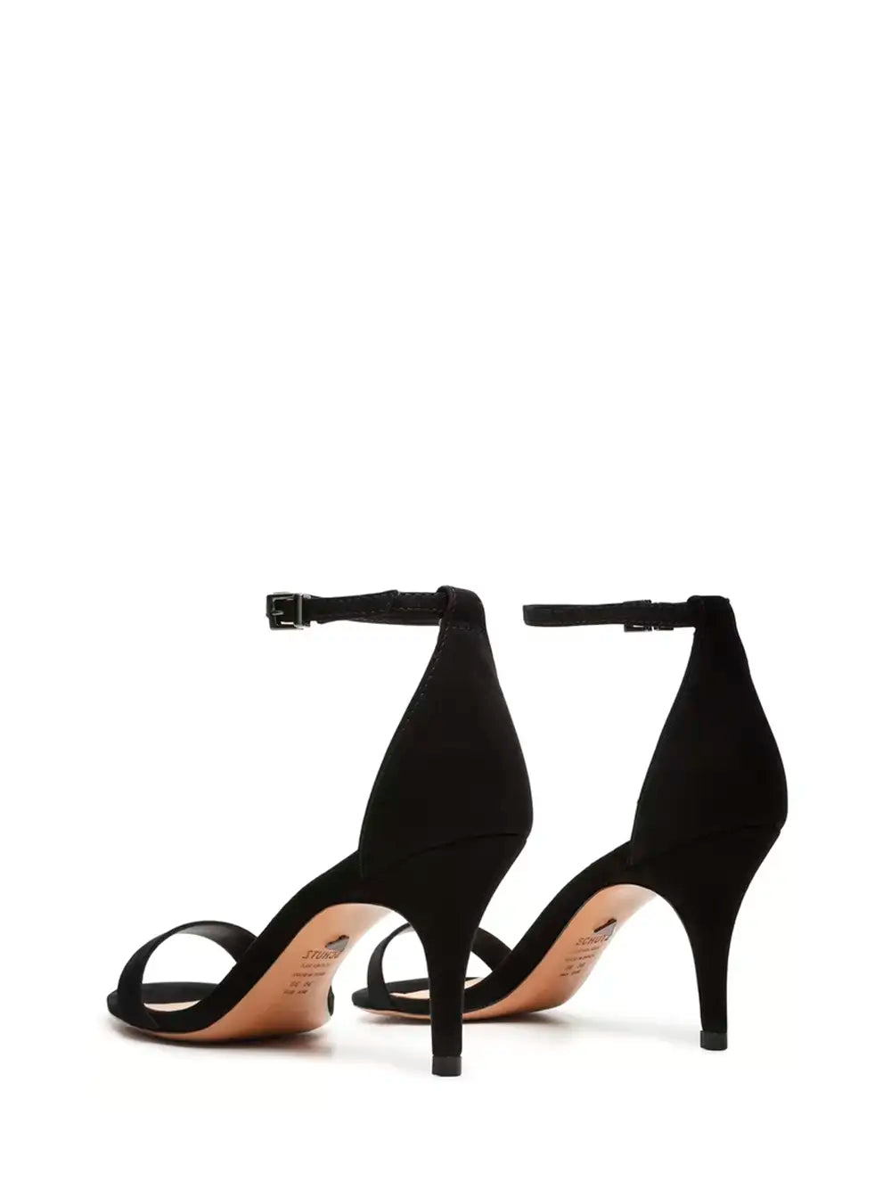 Black Suede Schutz Sandals with Stiletto Heel