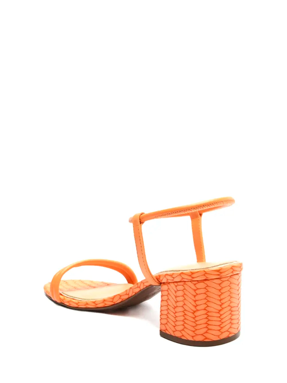Schutz Orange Textured Leather Sandals