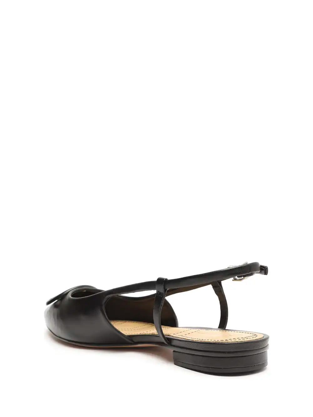 Schutz Black Leather Mule with Toe Detail