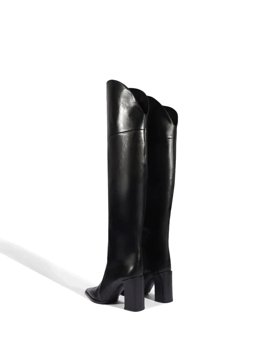 Bota Schutz Preta em Pele e Cano Alto