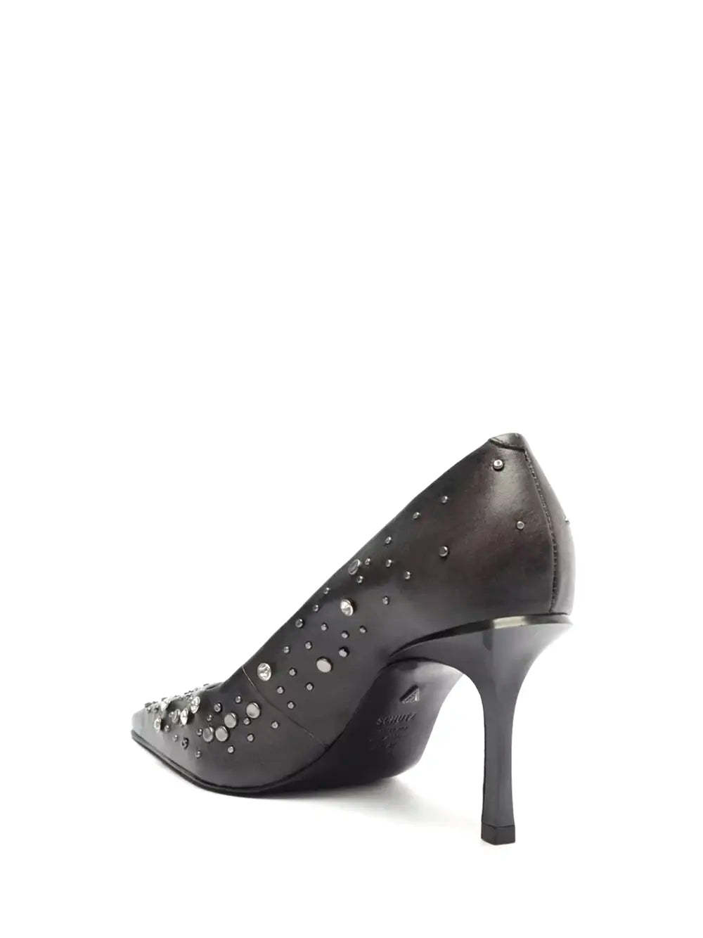 Scarpin Preto Schutz em Pele com Tachas
