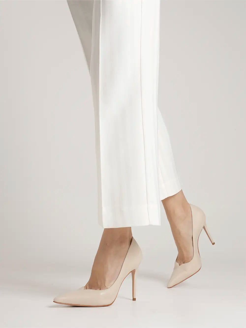 Schutz Beige Leather Stiletto