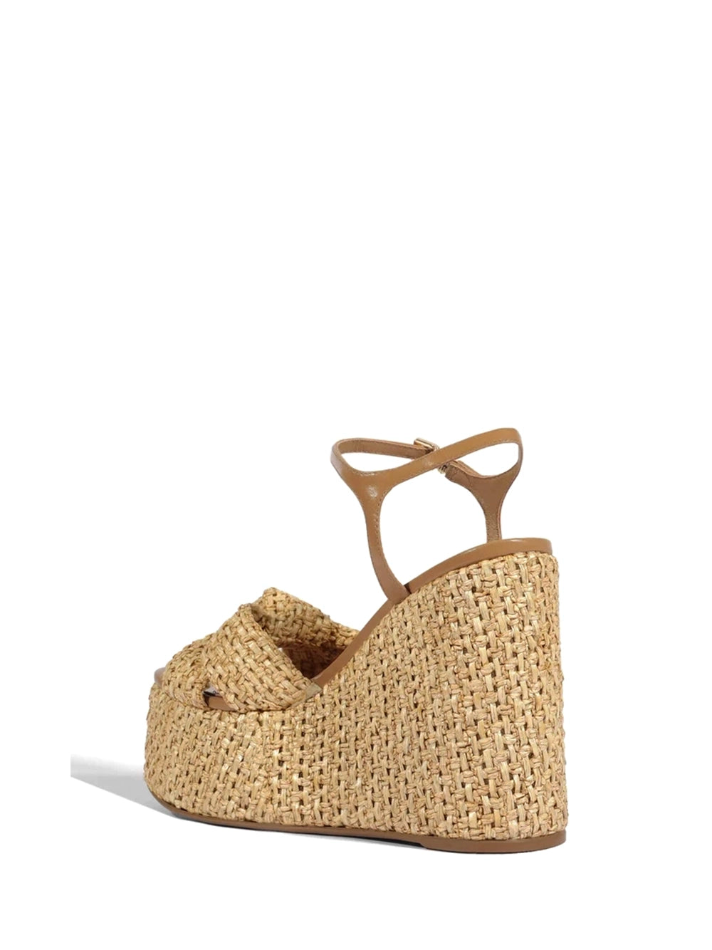 Sandália Plataforma em Ráfia Beige