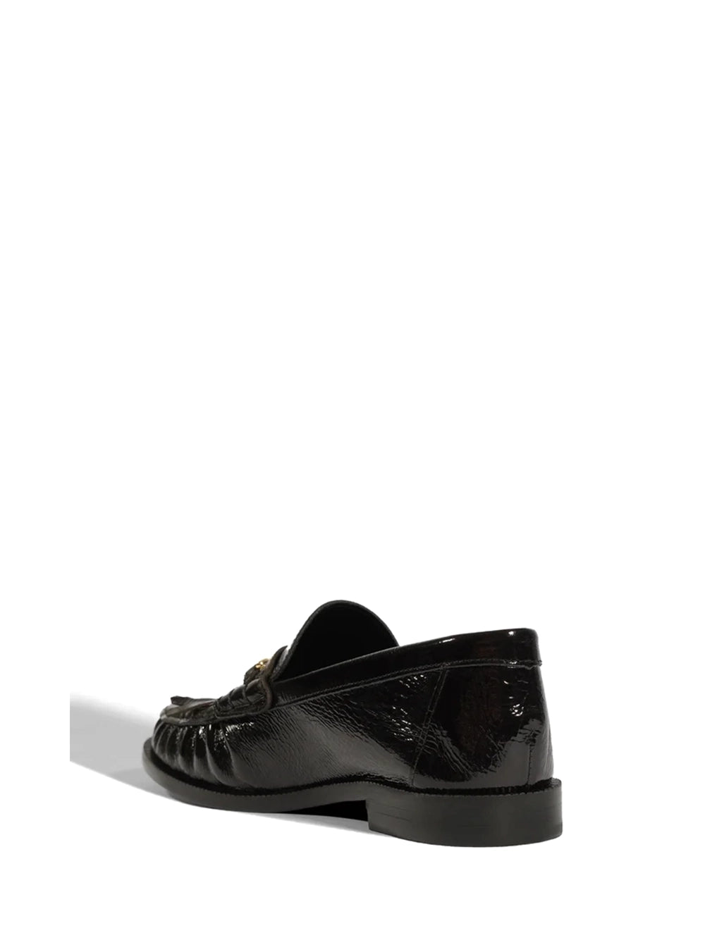 Loafer Schutz Preto em Pele e Metal