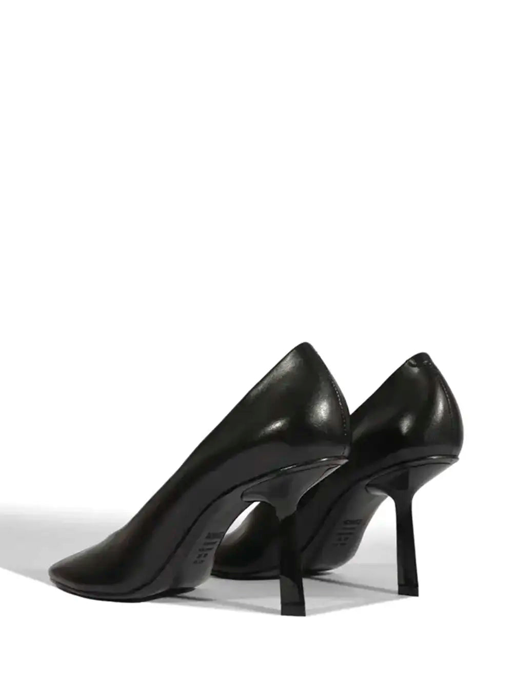 Schutz Black Leather Rounded Toe Pumps