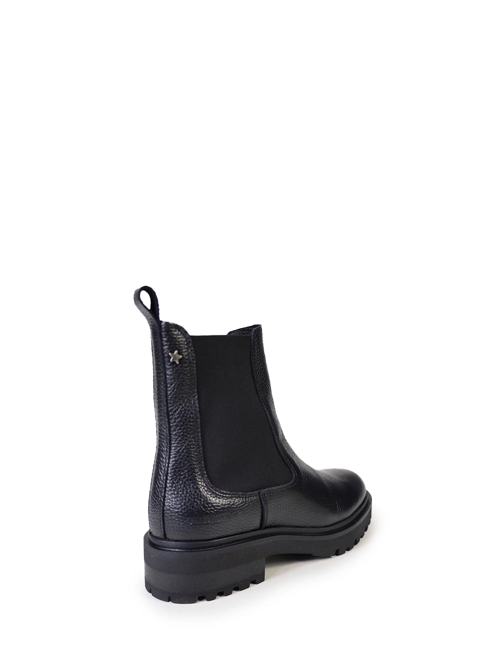 Bota Preta em Pele e Cano Médio