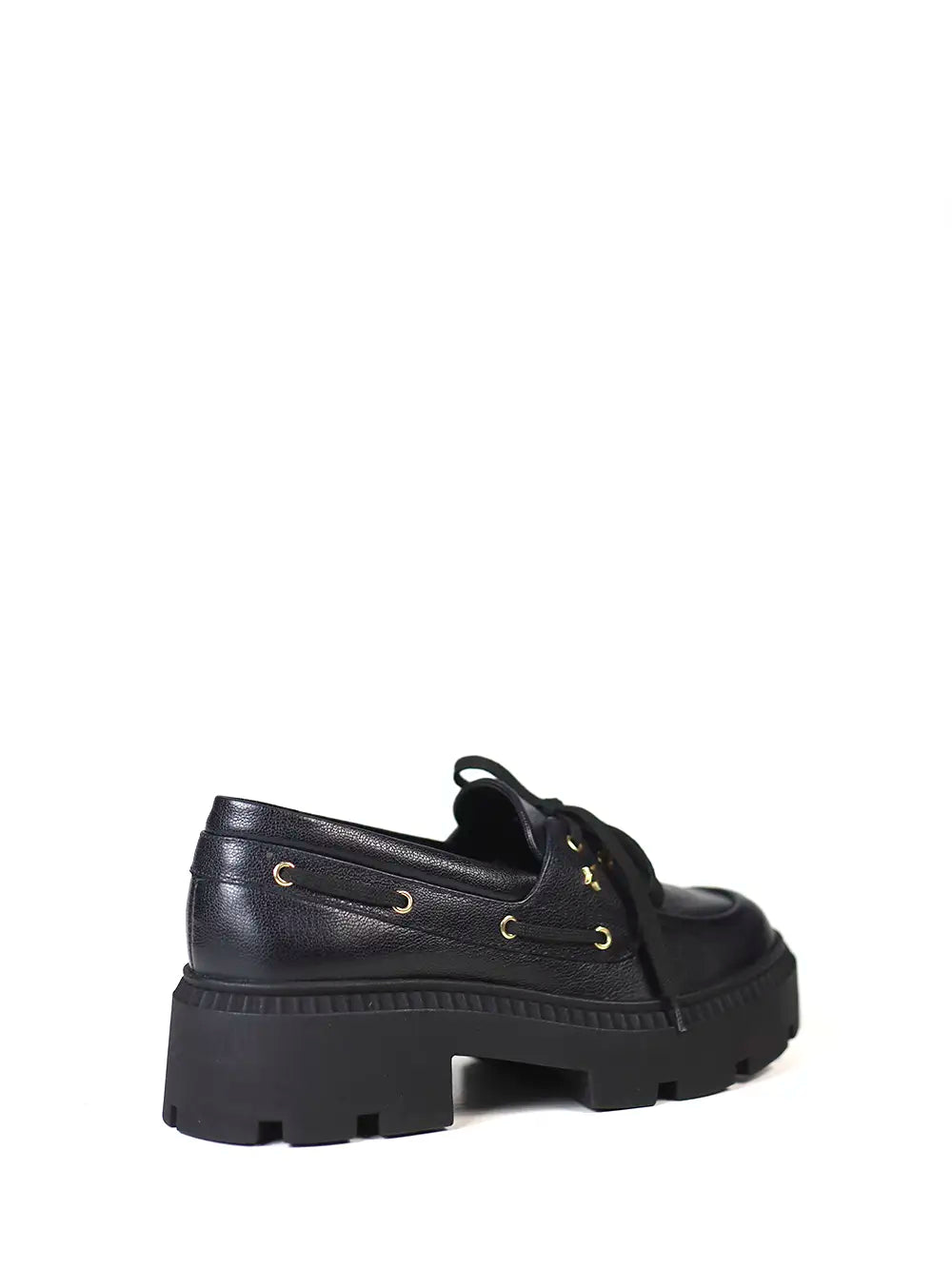 Black Leather Loafers with Bow