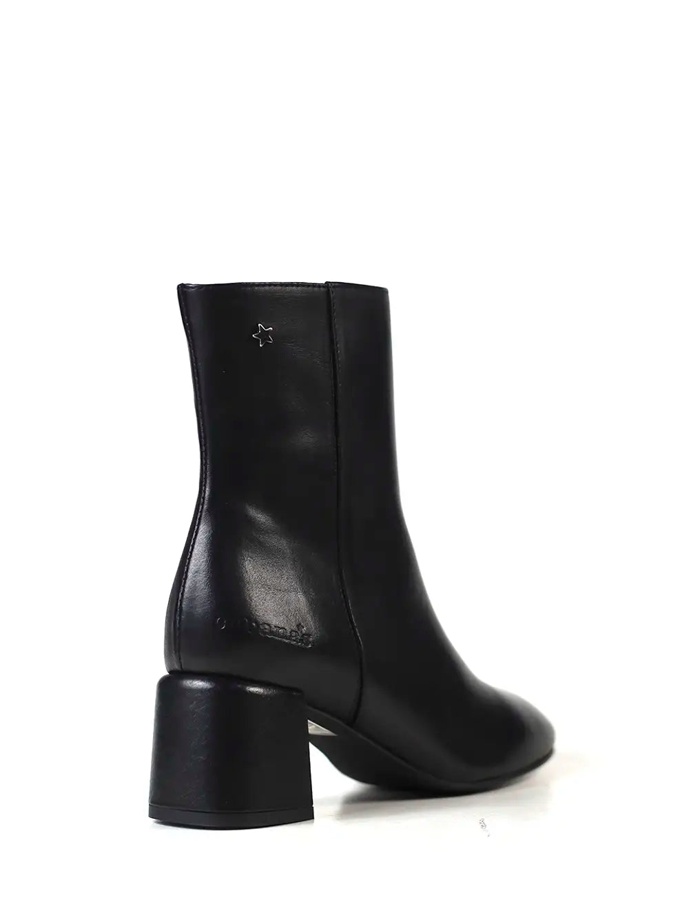 Black Leather Boot with Round Toe
