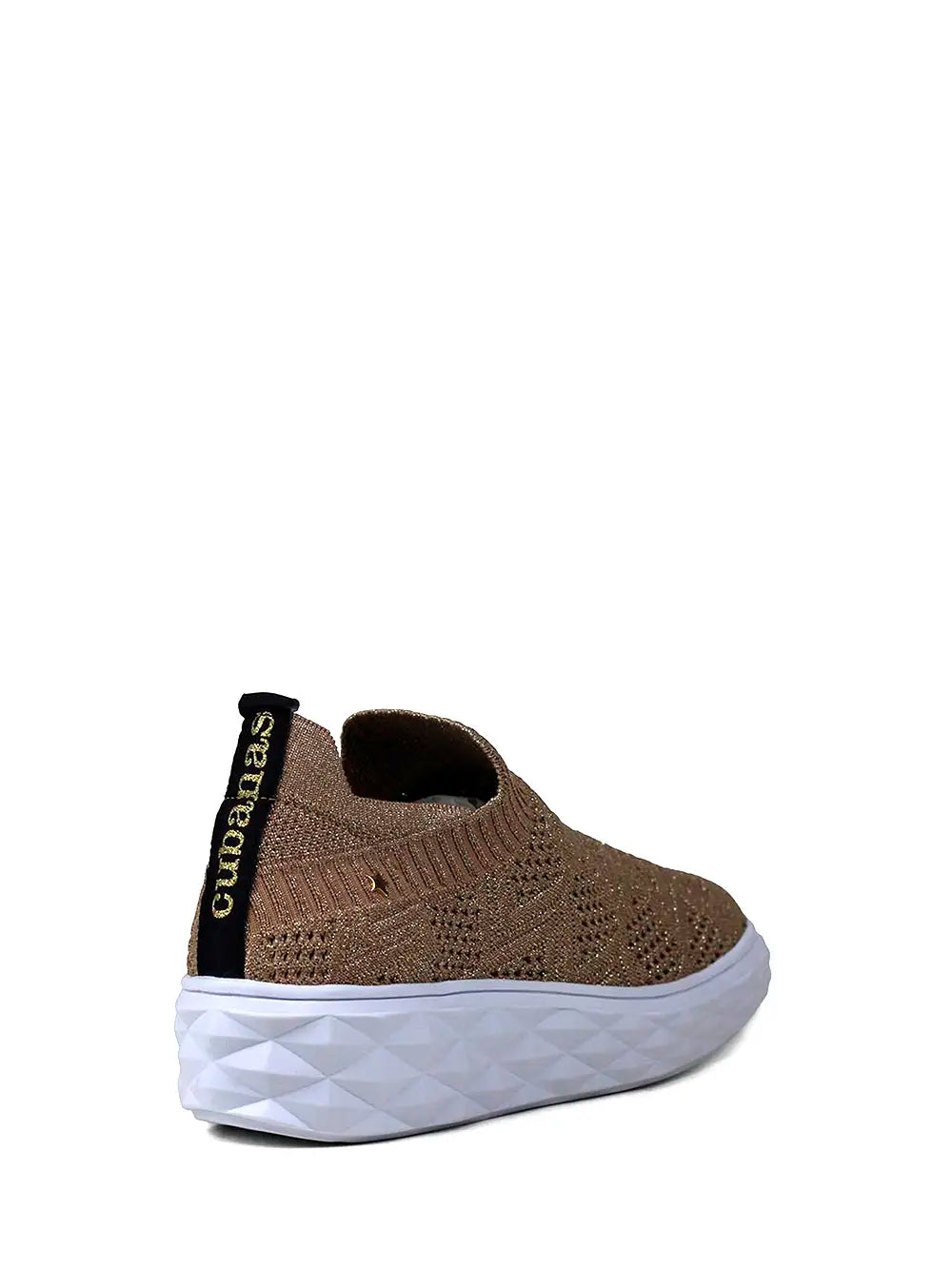 Fabric Sneakers in Beige with Chunky Sole