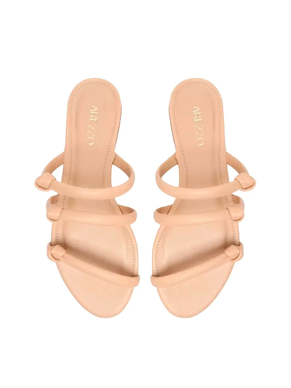 Sandália Arezzo em Pele Beige com Três Tiras
