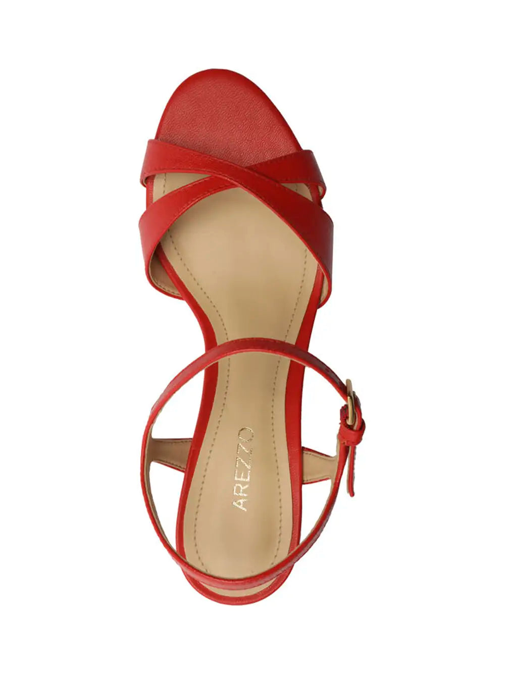 Red Leather Arezzo Strappy Sandals