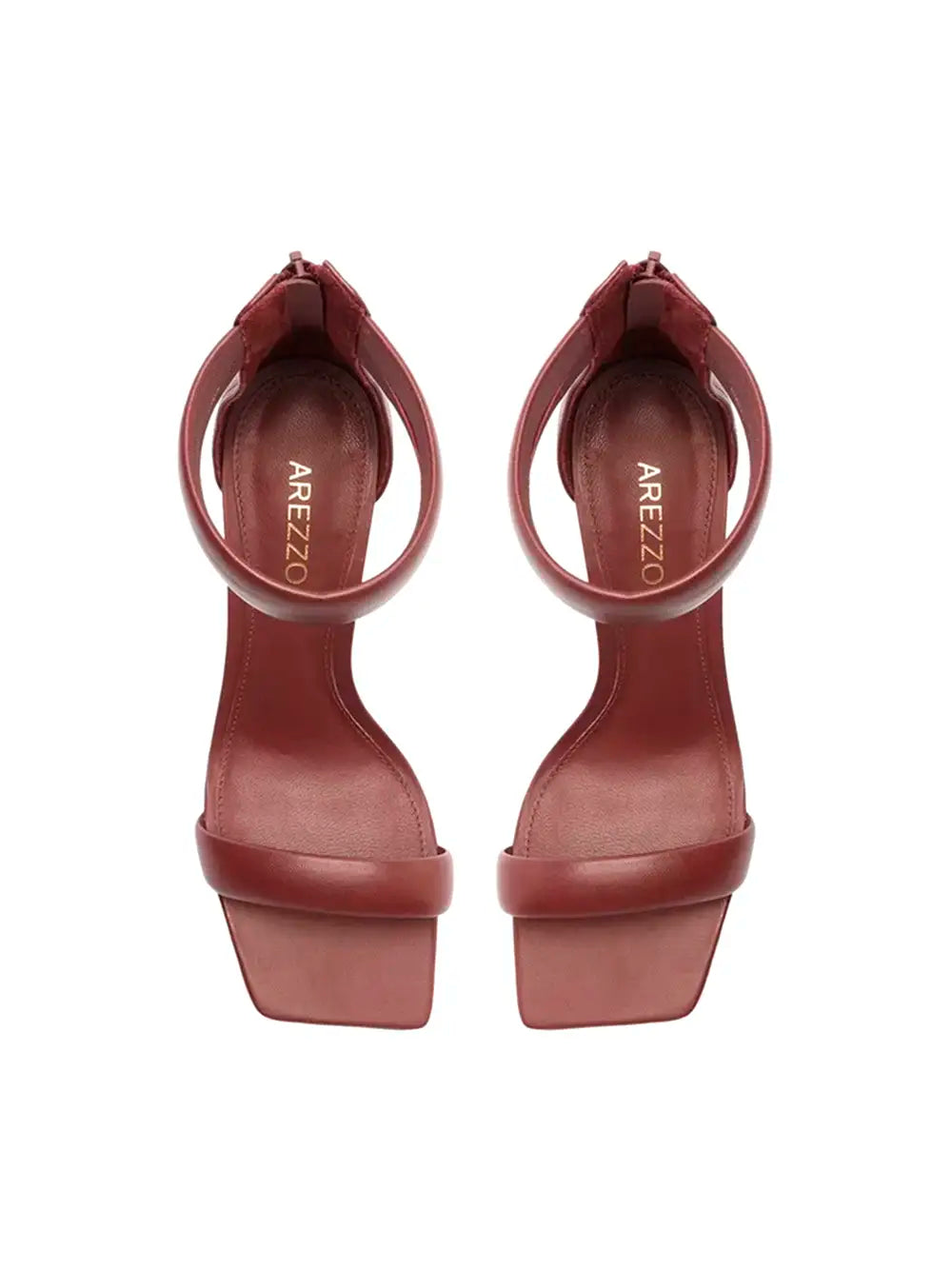Arezzo Bordeaux Leather Sandal with Two Straps