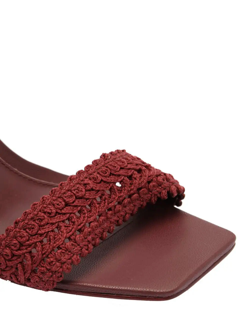 Arezzo Burgundy Leather Sandals with Fabric Straps