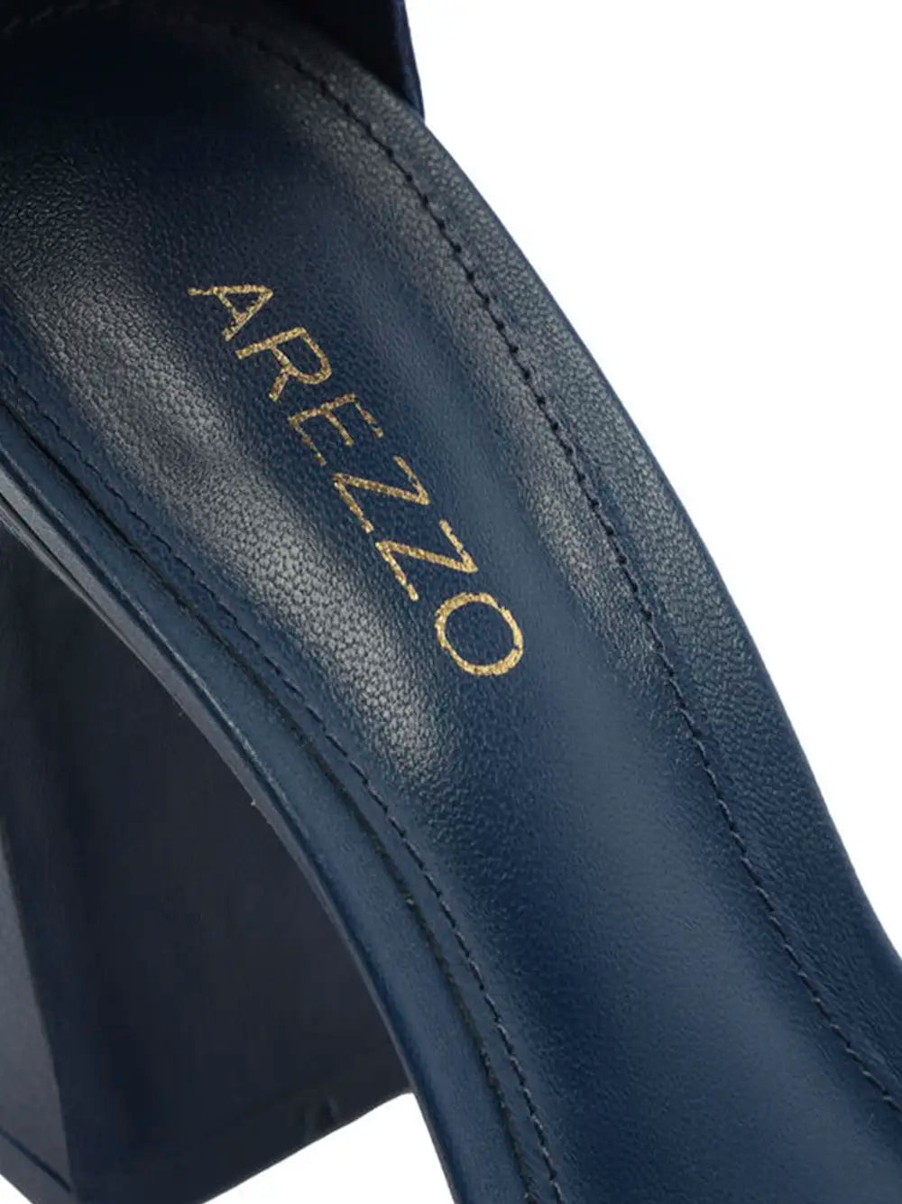 Arezzo Dark Blue Leather Sandals with Crochet Straps
