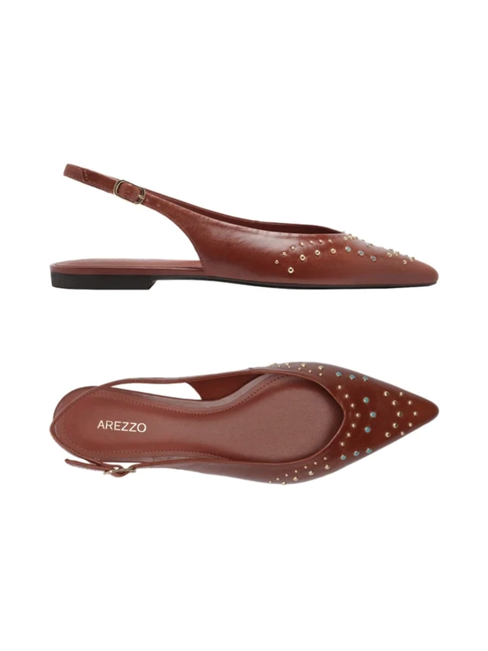 Sabrina in Orange Leather Slingback