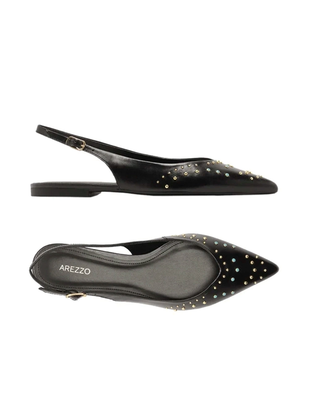 Mule Preto em Pele e Tachas