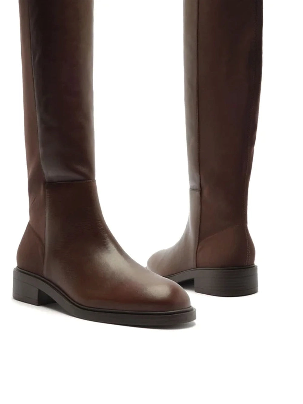 Bota Arezzo em Pele Castanha e Cano Alto