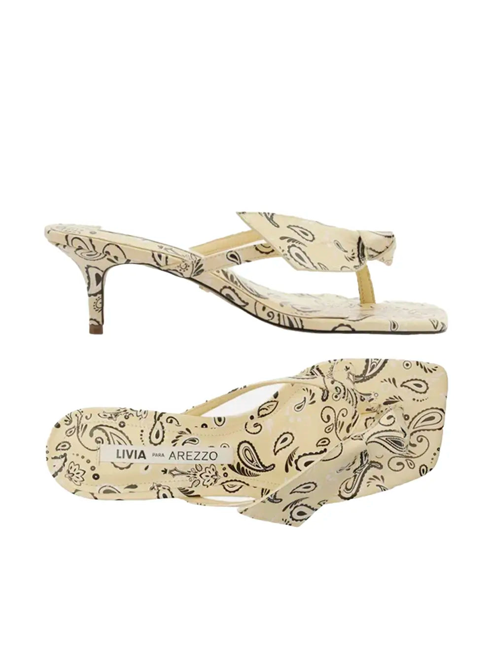 Arezzo Yellow Paisley Print Sandals