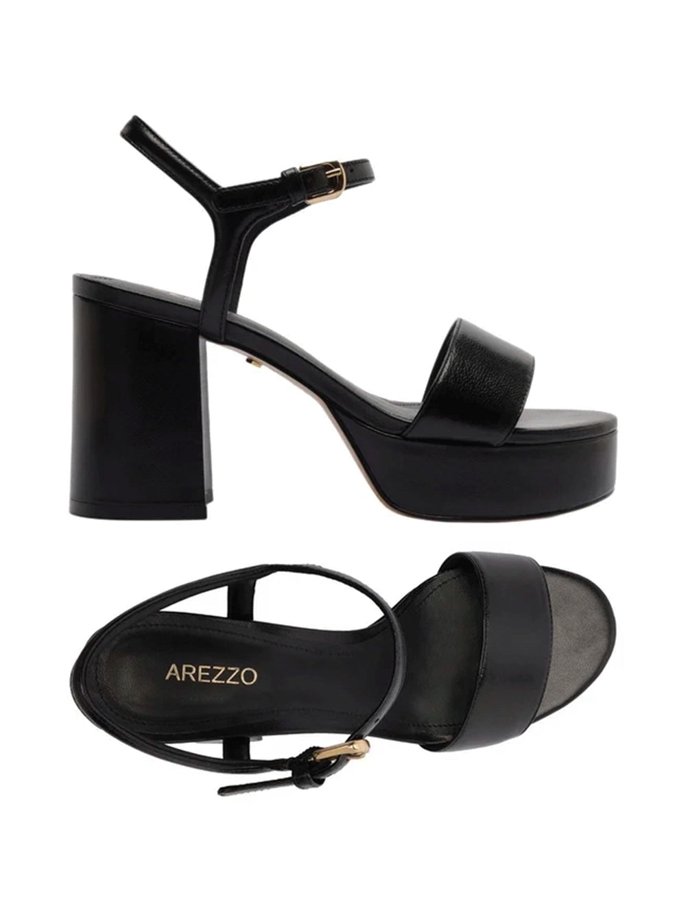 Black Leather Platform Sandals