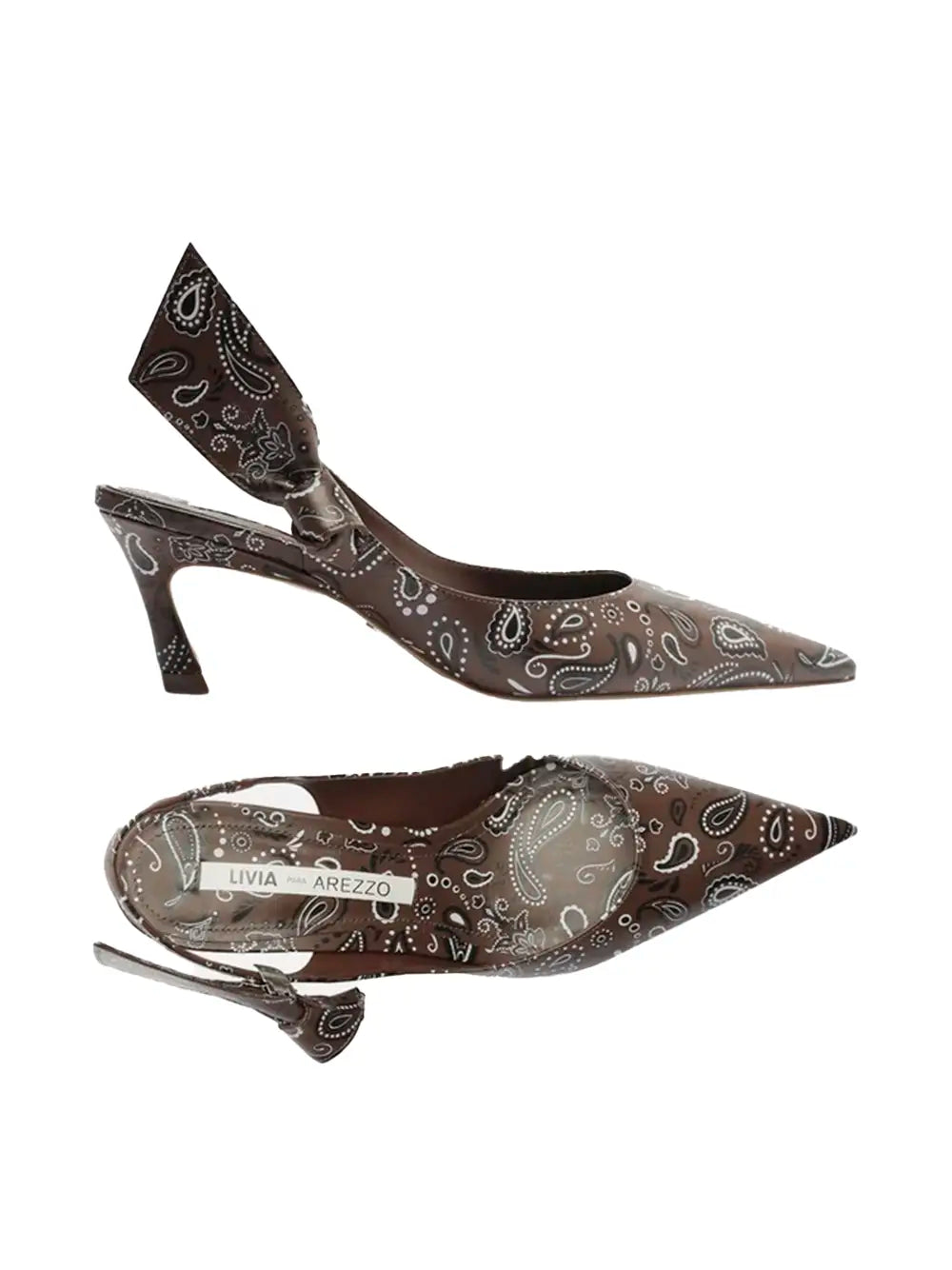 Scarpin Arezzo em Estampa Paisley Castanha