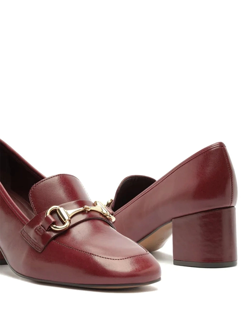 Loafer Arezzo em Pele Vermelha e Salto Bloco