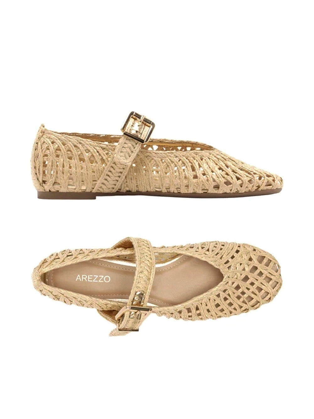 Sabrina Beige Palha Vazada Fivela
