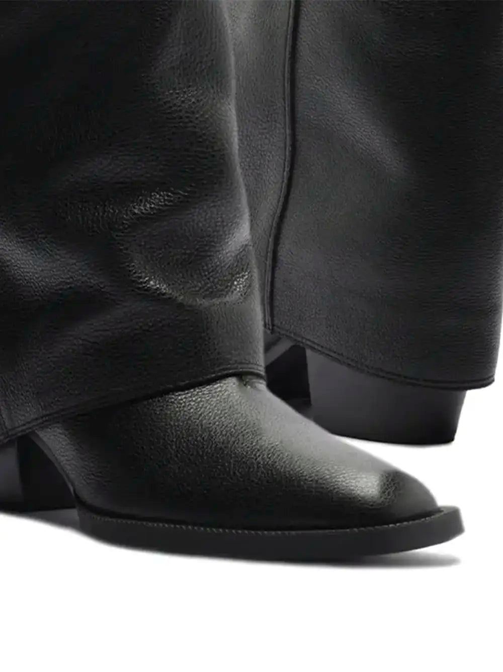 Black Leather High-Shaft Boot