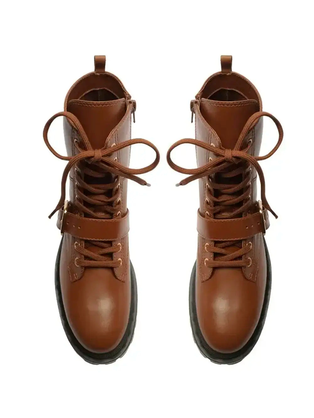 Brown Leather Boots with Laces