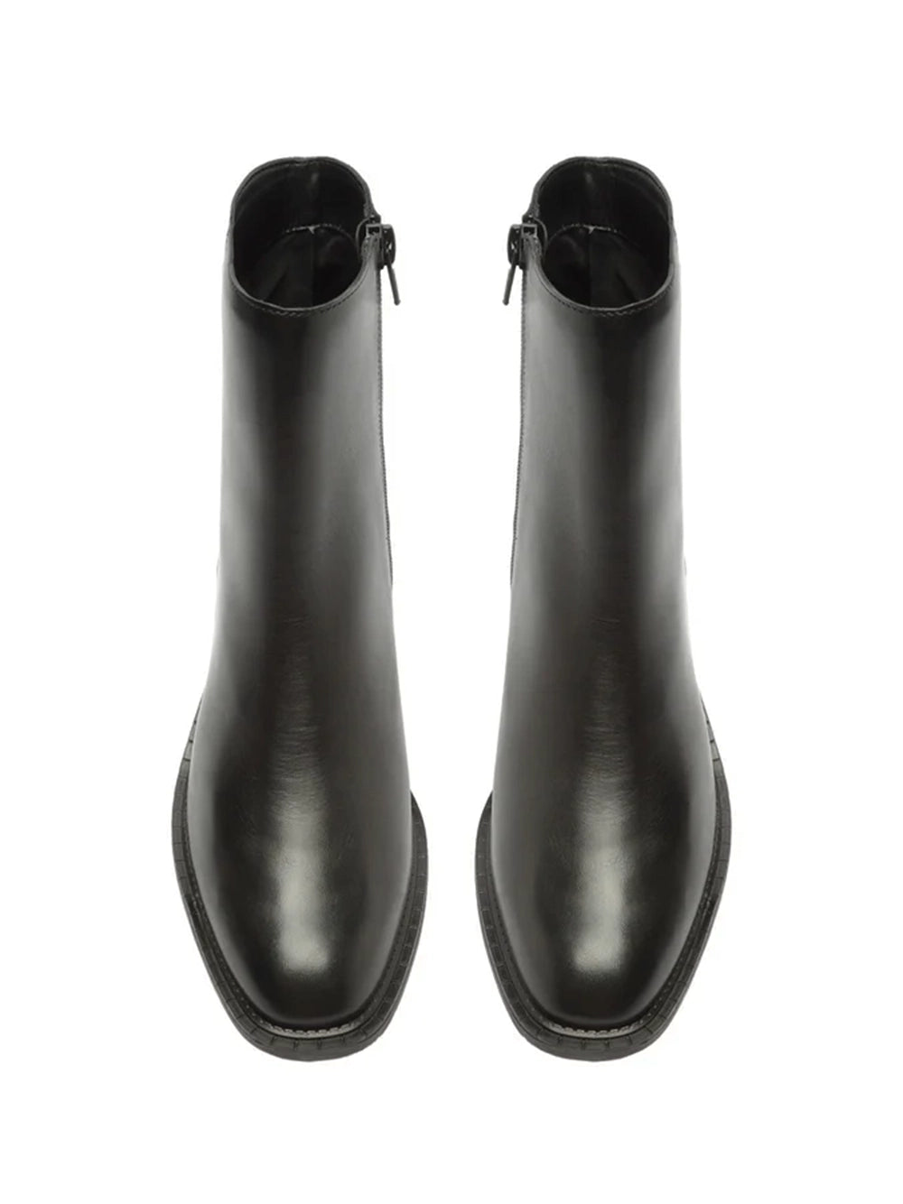 Bota Arezzo Preta em Pele e Cano Médio