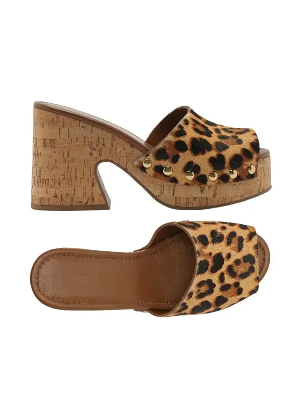 Arezzo Platform Sandals in Leopard Animal Print