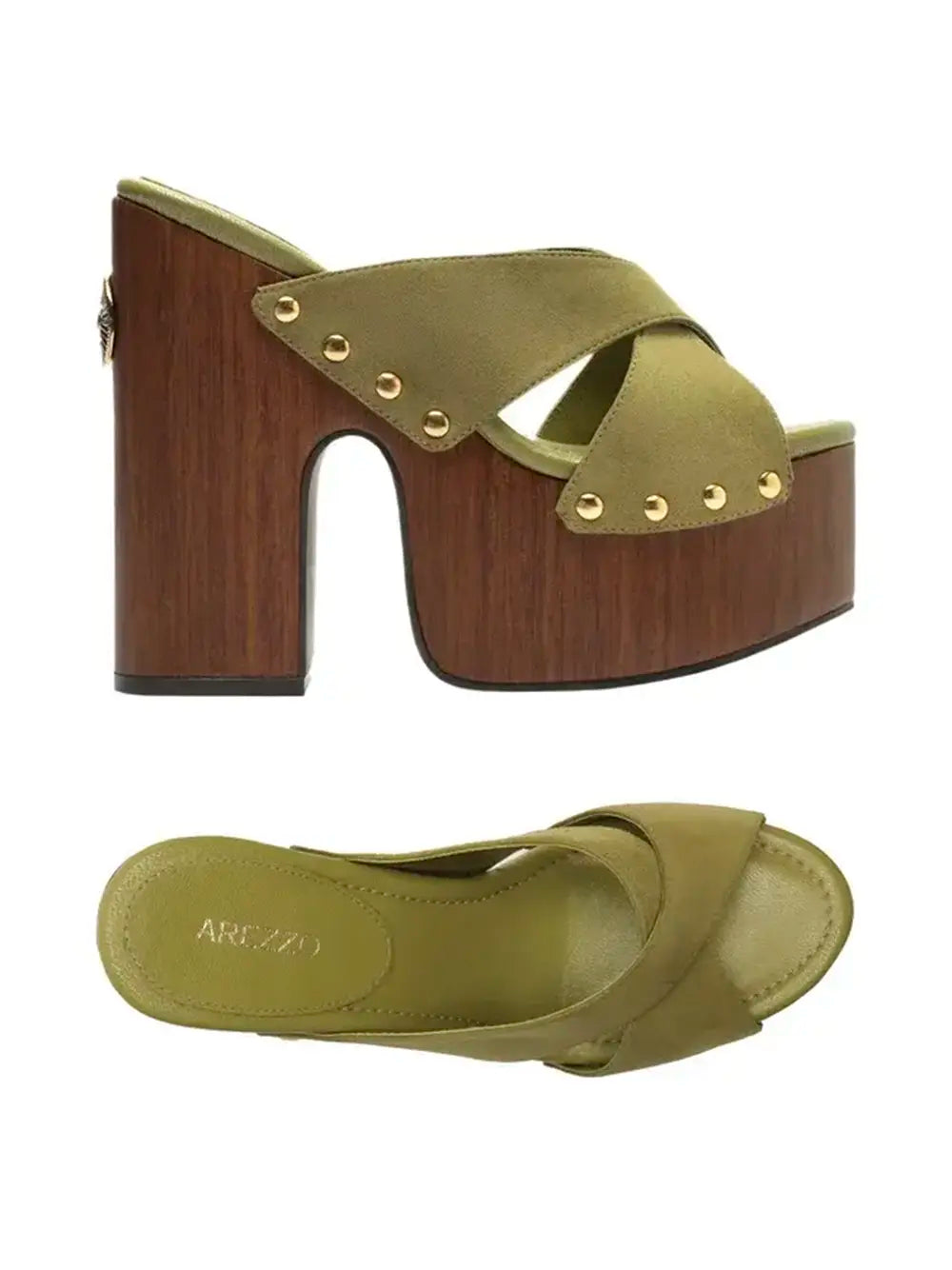 Green Suede Platform Sandal