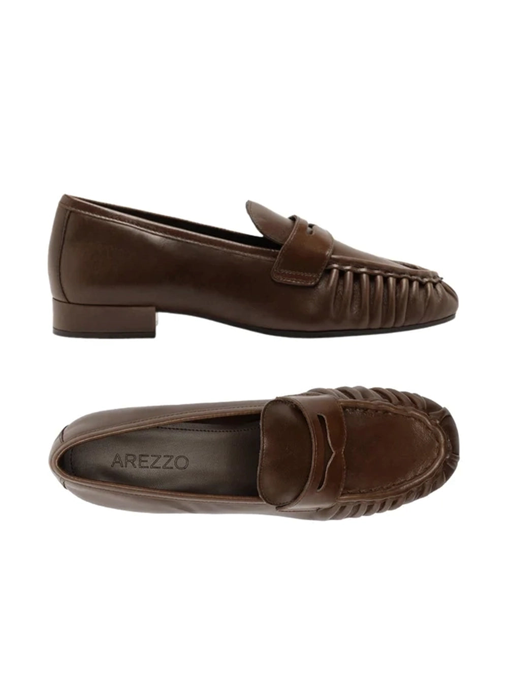 Loafer Arezzo em Pele Castanha