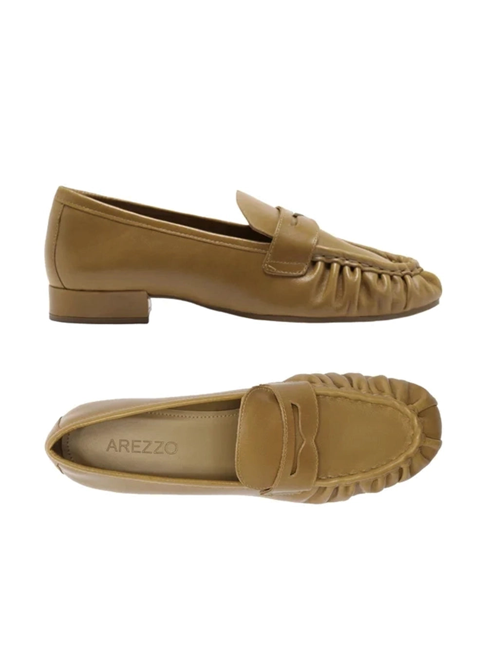 Loafer Arezzo em Pele Camel