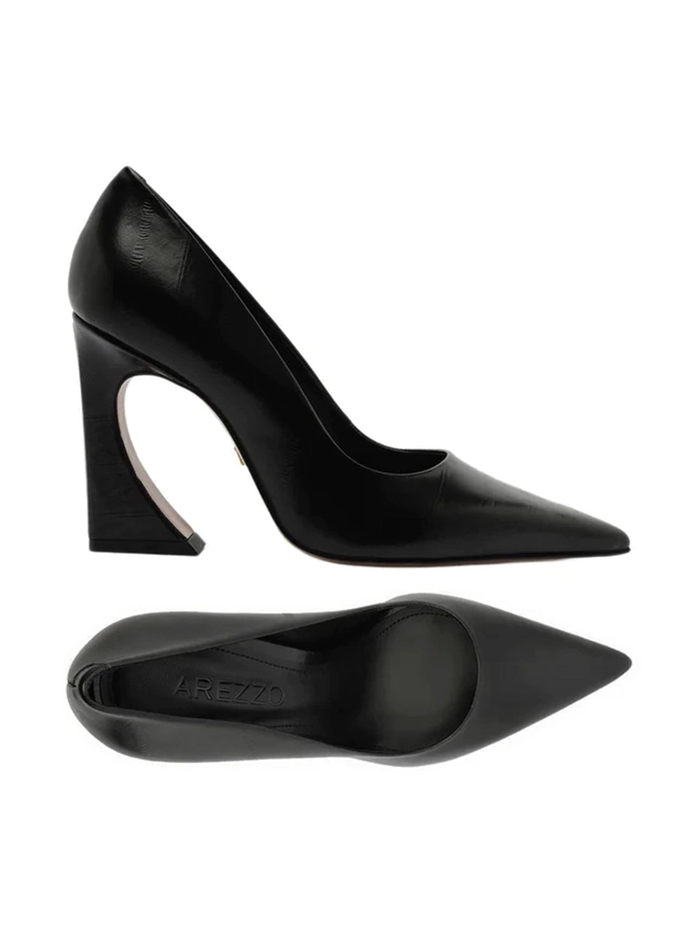Scarpin Arezzo Preto em Pele