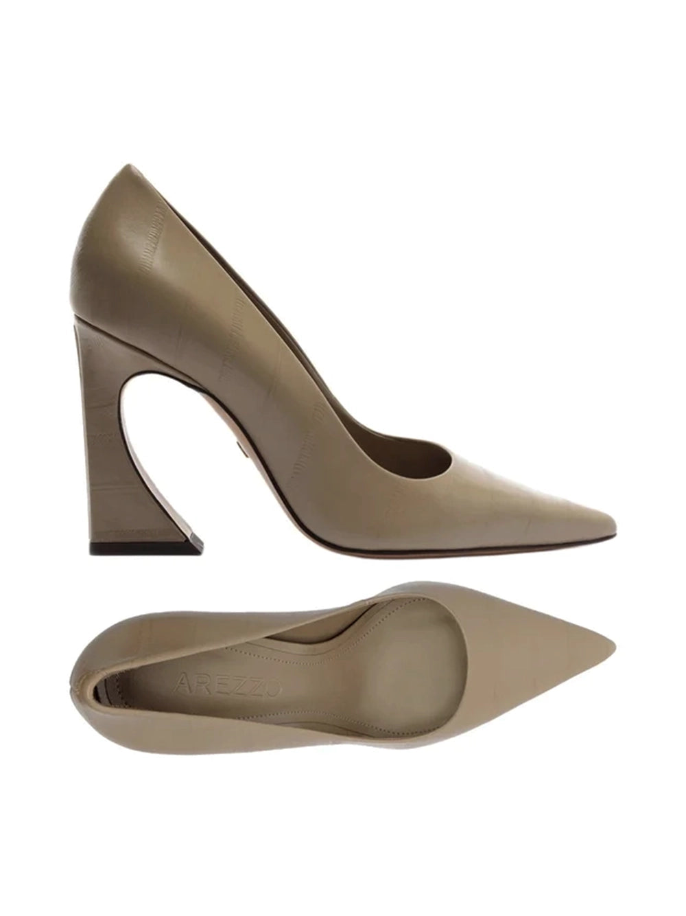 Scarpin Arezzo em Pele Cinza