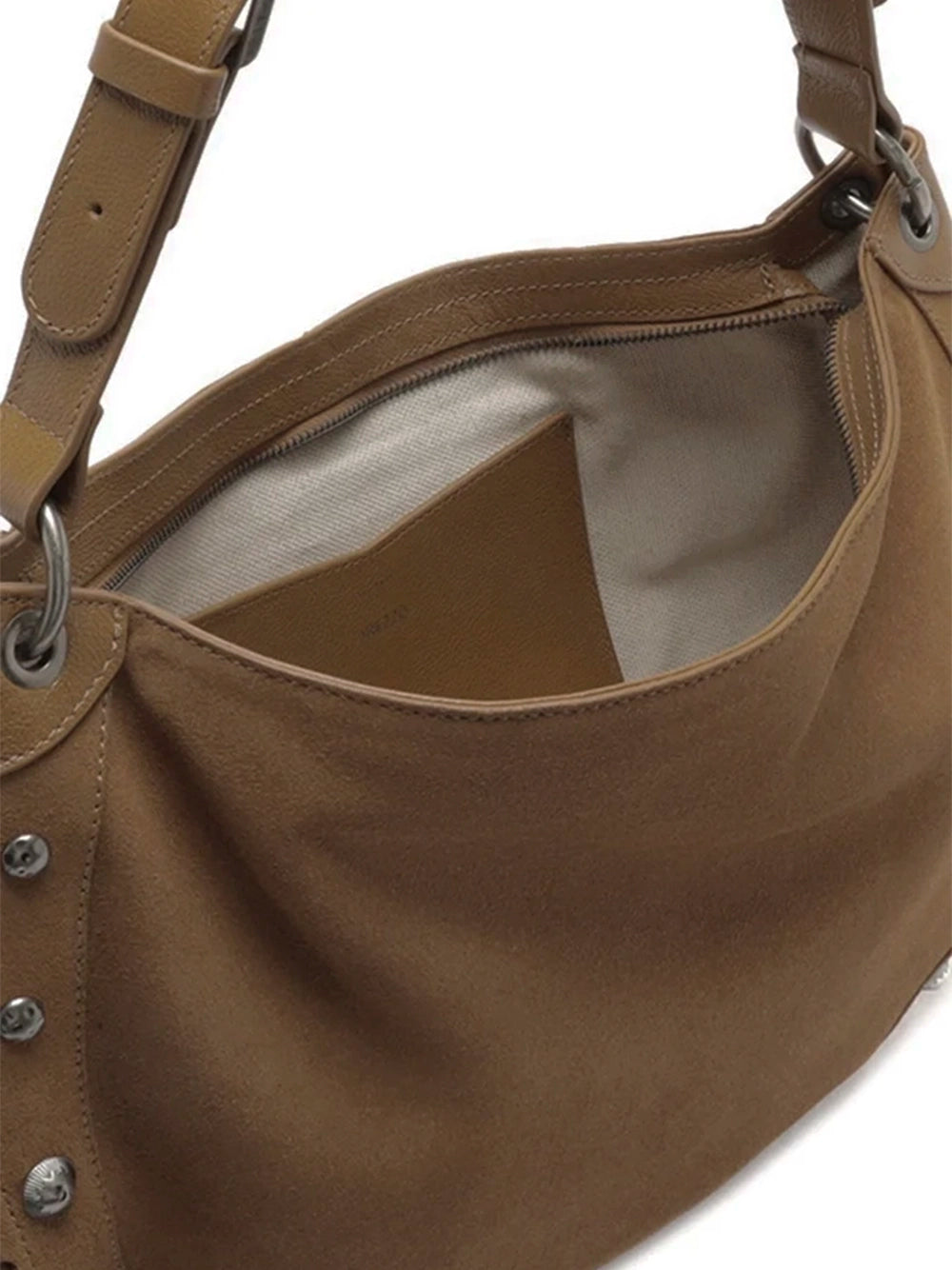 Mala Hobo Maxi em Camurça Castanha