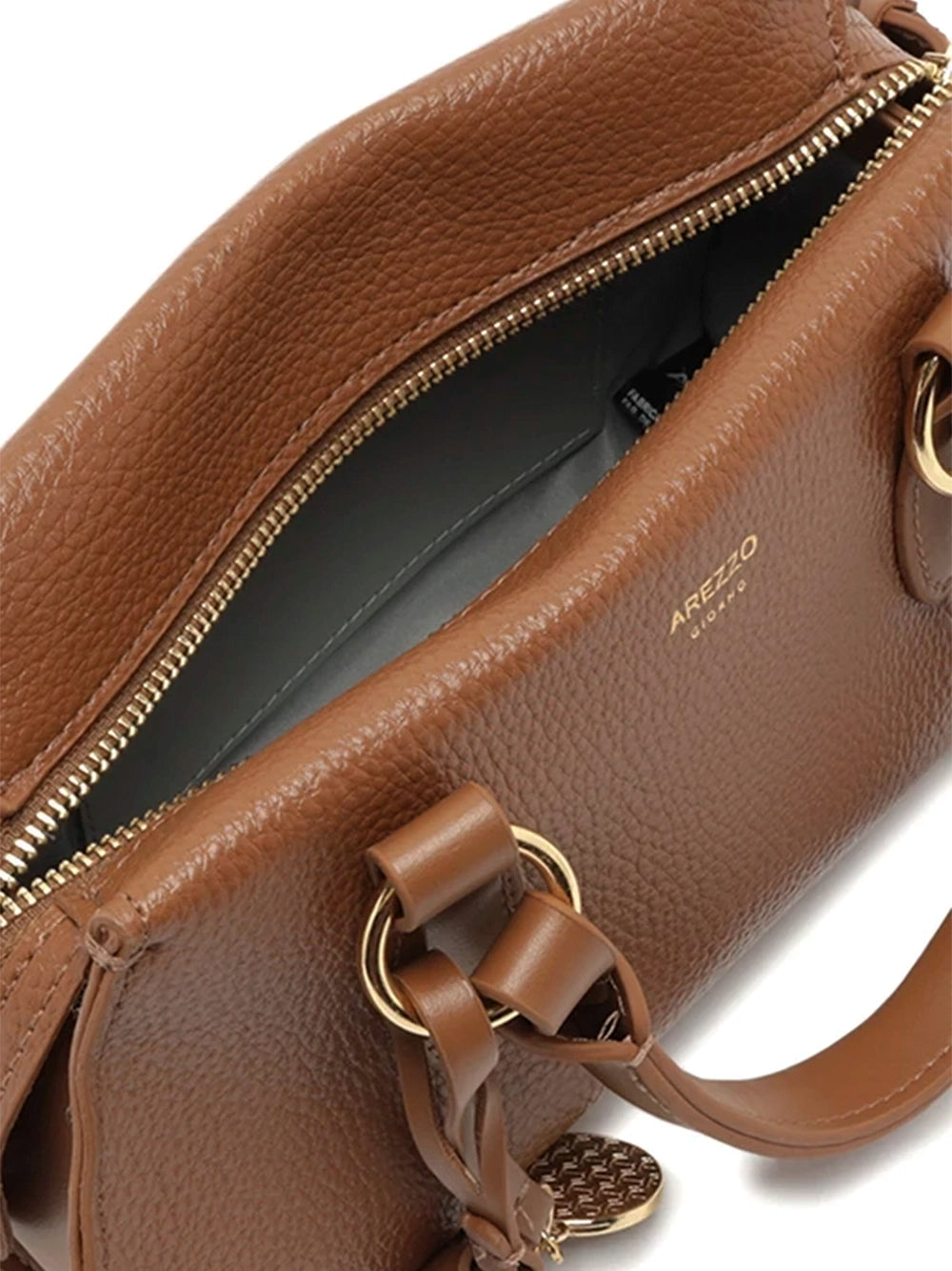 Mala Tote Midi em Pele Castanha