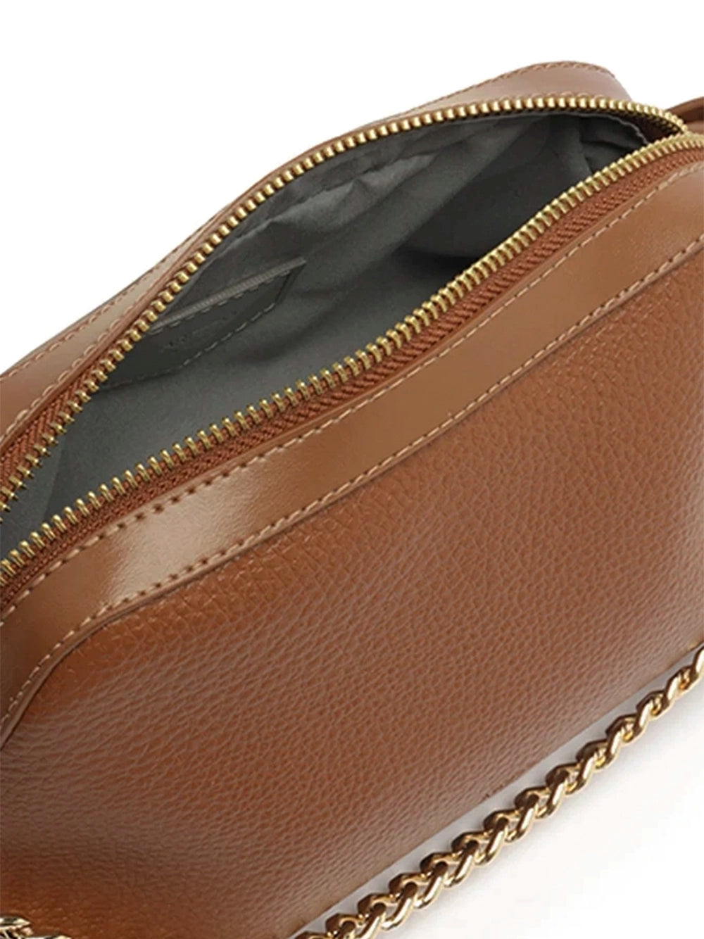 Mala Tote em Pele Camel e Corrente