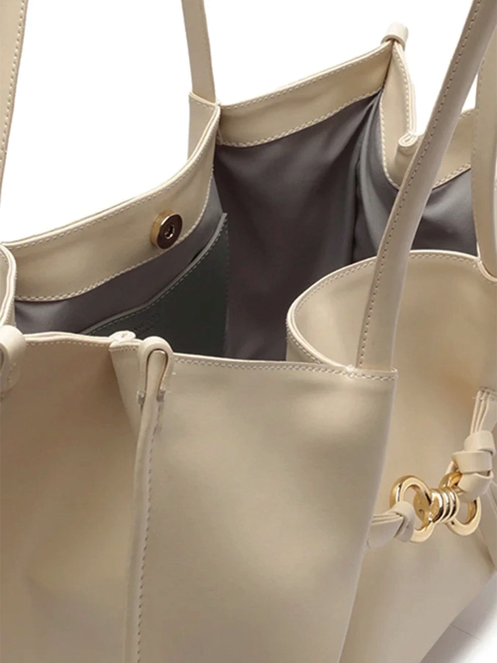Mala Shopper Maxi em Pele Branca
