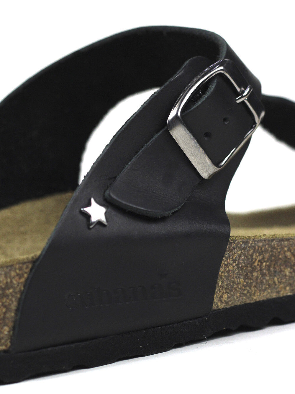 Men's Black Leather Sandals
