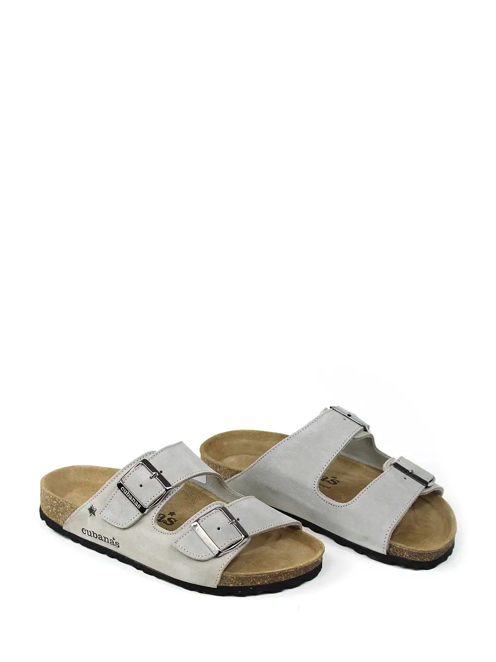 Men's Grey Suede Two-Strap Sandals