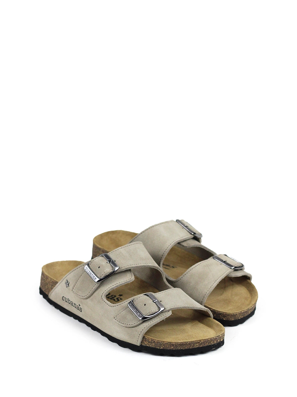Men's Grey Suede Two-Strap Sandals