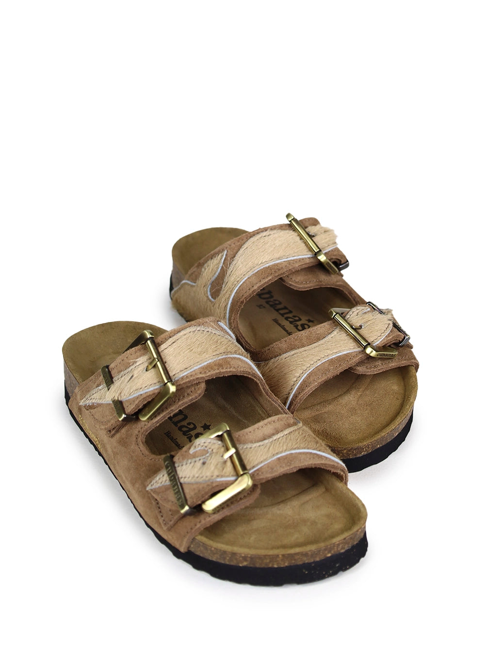 Amália Camel Suede and Fur Sandals