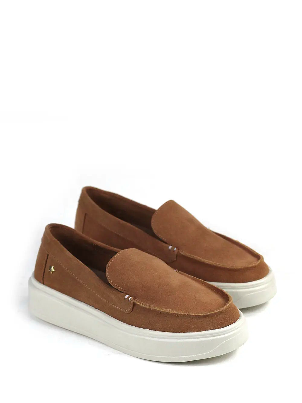 Brown Suede Loafers with Chunky Soles