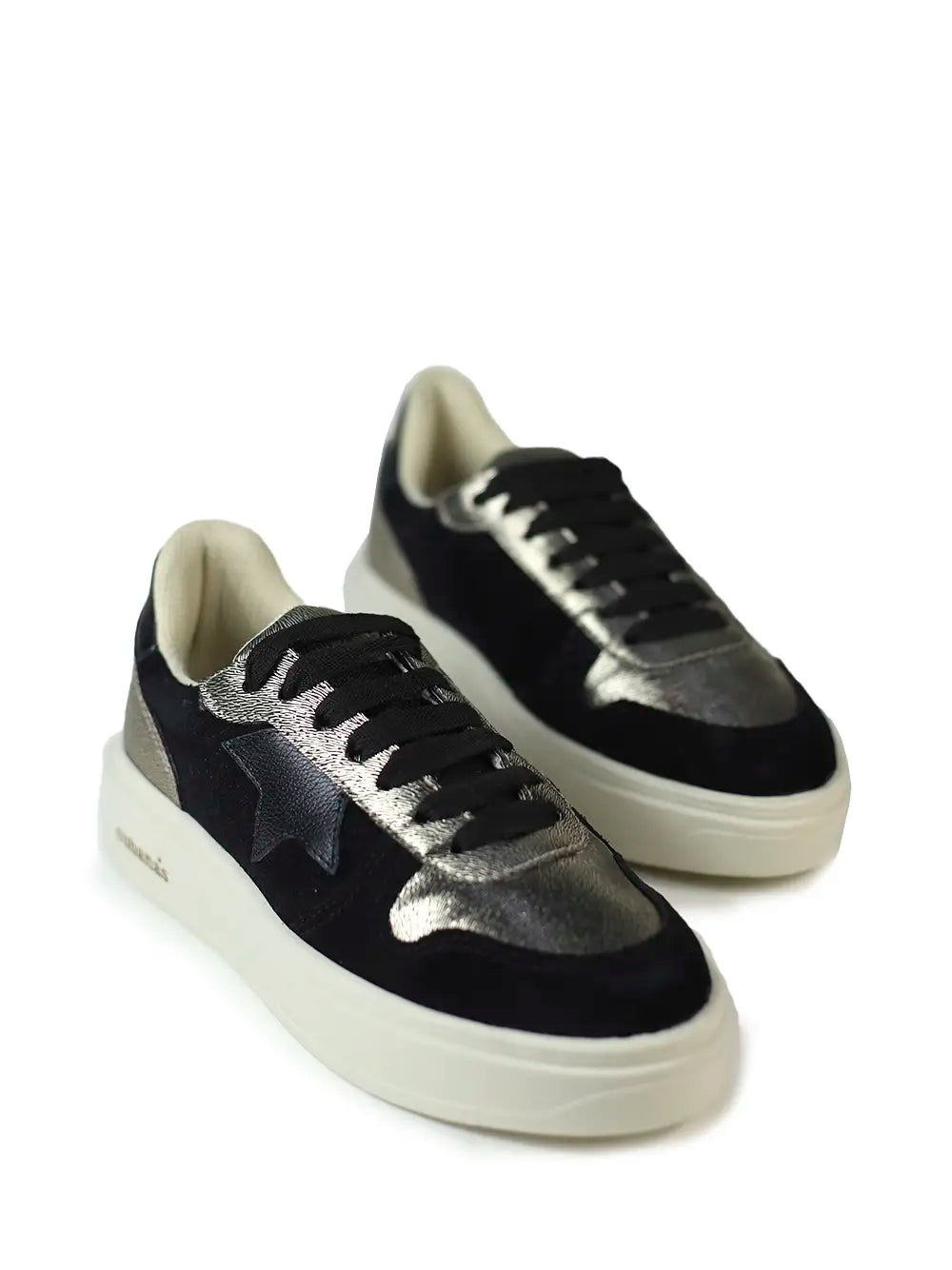 Black Suede Sneakers with Chunky Sole